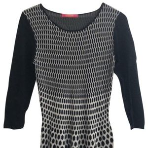 Knitted Black and White Dress